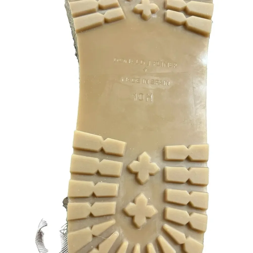 Donald Pliner Esther Leather Espadrille Sandal 10 Copper Metallic Snake